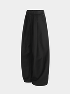 Ashshine - Women's Pleated Drawstring Waist Wide-Leg Tailored Pants