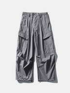 FoxSight - Unisex Lace-Up Layered Pink Curved Parachute Pants