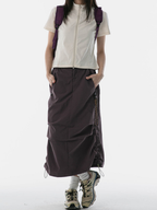 MontView - Women's Quick-Dry Drawstring Utility Midi Skirt