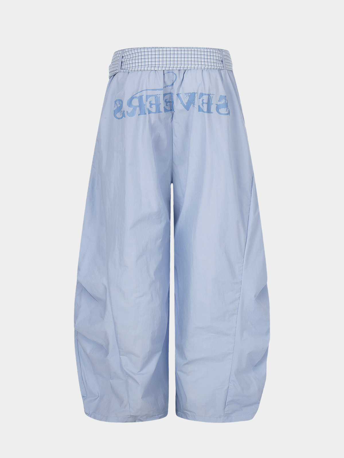 SoftEarth - Damen-Hose mit geradem Bein, Karoeinsatz und Gürtel