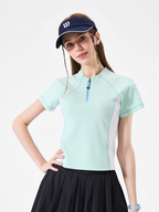 ChillCanopy - Women's UPF50+ Protection Antibacterial Half-Zip T-Shirt