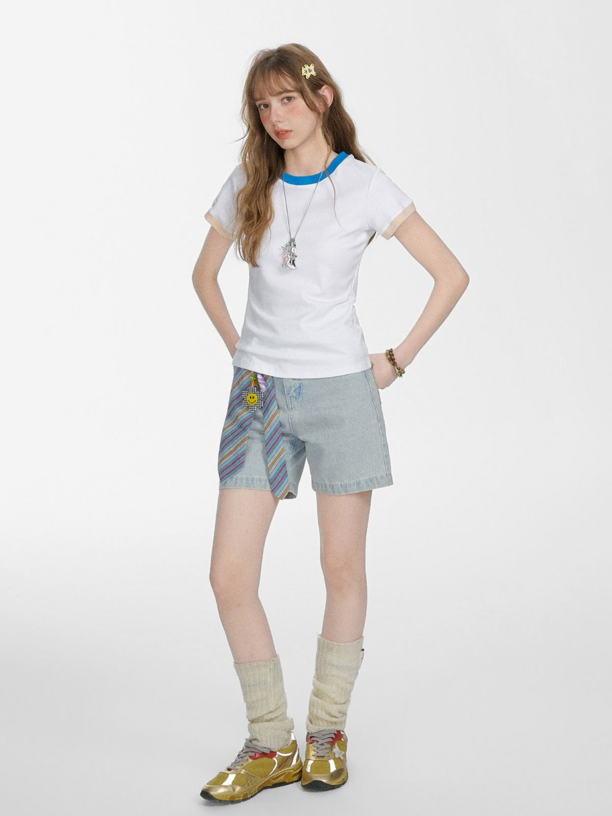 Aquaflow – Damen-T-Shirt in verkürzter Passform mit Color-Block-Design