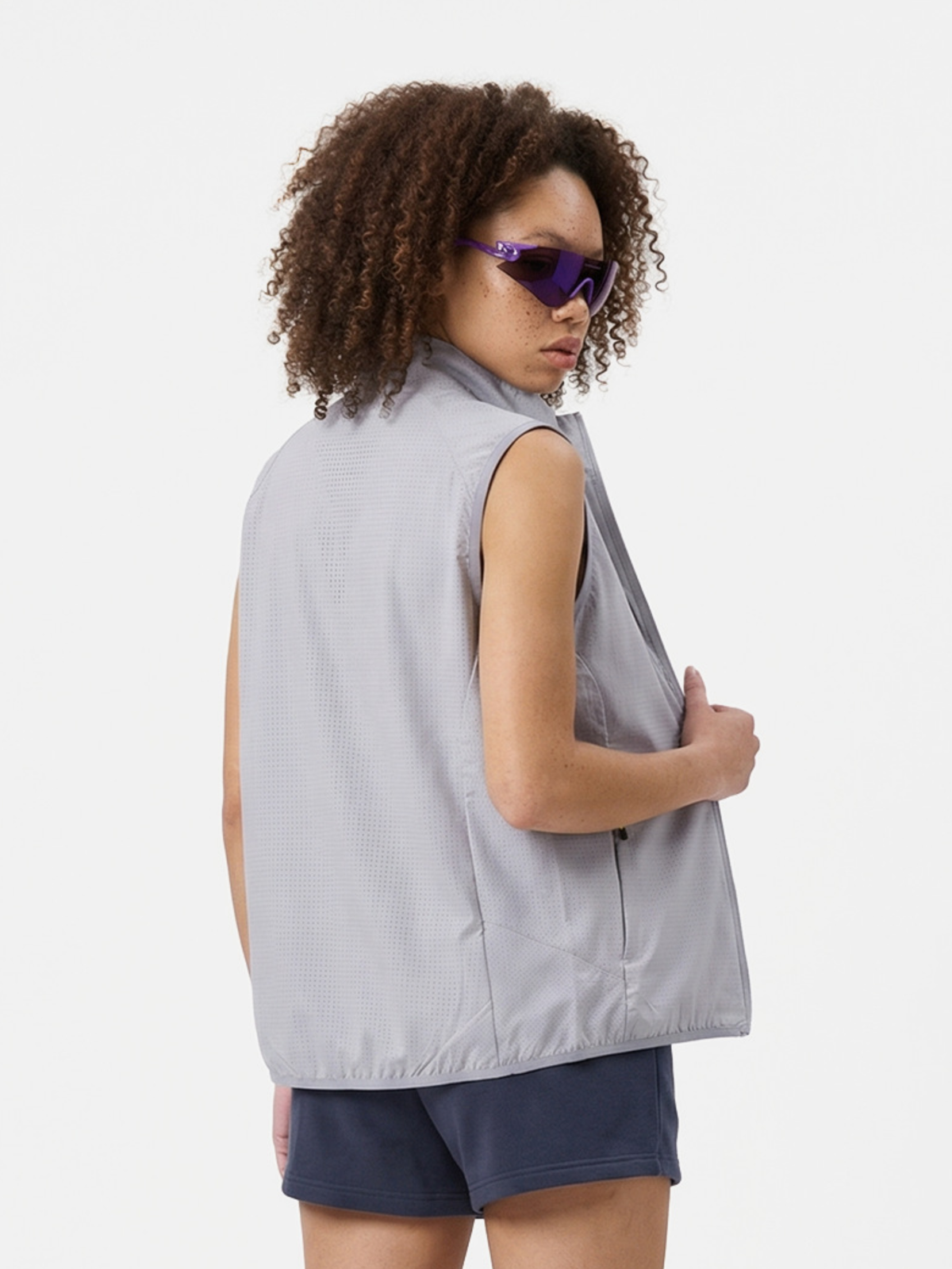 FoxCliff – Leichte, atmungsaktive Unisex-Weste aus perforiertem Mesh mit Reißverschluss