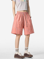 FoxLeap - Unisex Contrast Stitch Lightweight Breathable Sport Shorts