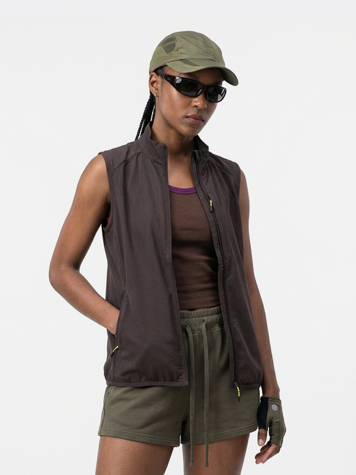 FoxCliff – Leichte, atmungsaktive Unisex-Weste aus perforiertem Mesh mit Reißverschluss