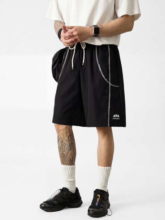 AlpineMist – Leichte, schnelltrocknende Colorblock-Sportshorts für Herren