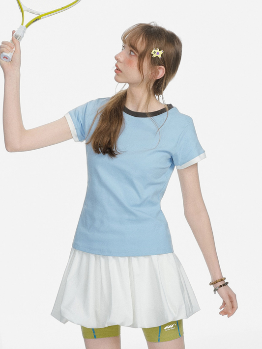 Aquaflow – Damen-T-Shirt in verkürzter Passform mit Color-Block-Design