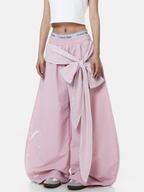 WarmSack - Women's Lace-Up Layered Curved Parachute Pants