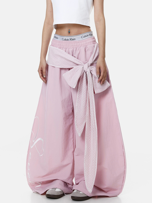 WarmSack – Damen-Fallschirmhose mit Schnürung, Lagen-Optik und geschwungenem Schnitt