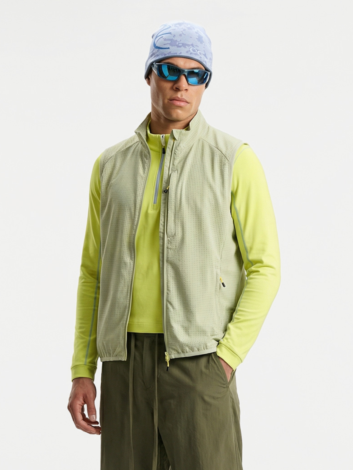 FoxCliff – Leichte, atmungsaktive Unisex-Weste aus perforiertem Mesh mit Reißverschluss