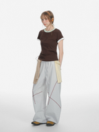 Aquaflow - Women's Color-Block Slim Fit Cropped T-Shirt
