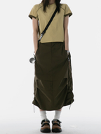 MontView - Women's Quick-Dry Drawstring Utility Midi Skirt