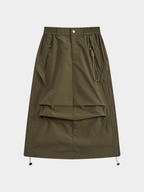 MontView - Women's Quick-Dry Drawstring Utility Midi Skirt