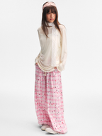 Ashlight - Women's Star Plaid Print Lightweight Drawstring Pants