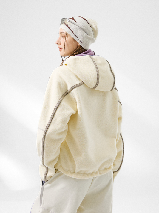 CrowPeak – Strukturierte Colorblock-Jacken mit Reißverschluss für Damen