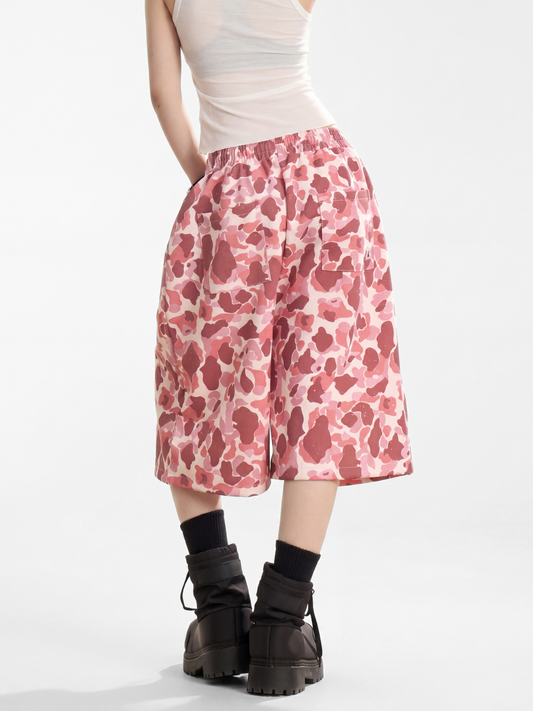 Underflow – Damen-Cargohose mit elastischem Bund, weitem Bein und verkürztem Schnitt