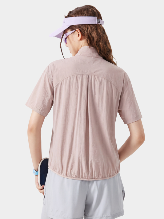IronRidge – Unisex UPF50+ leichtes schnelltrocknendes T-Shirt mit halbem Reißverschluss und Stehkragen