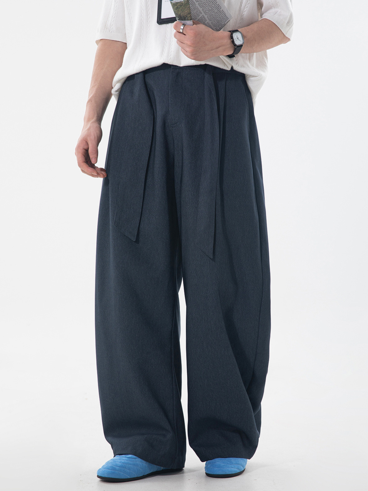 Slowtrail - Herrenhose im Faux-Denim-Look, CleanFit, geschwungener Schnitt
