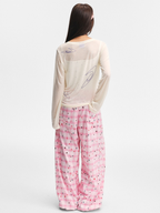 Ashlight - Women's Star Plaid Print Lightweight Drawstring Pants