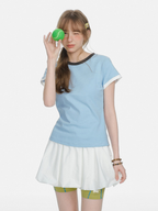Aquaflow - Women's Color-Block Slim Fit Cropped T-Shirt