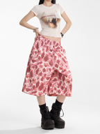 Underflow - Women's Camouflage Elastic Waist Wide-Leg Cropped Pants