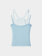 Caveveil - Women's Faux Two-Piece Ribbed Tank Top