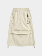 MontView - Women's Quick-Dry Drawstring Utility Midi Skirt