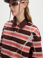 Staple - Women's UPF50+ Protection Striped Knit Long Sleeve Polo Shirt