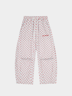 Ashview - Women's Pleated Polka Dot Wide-Leg Pants