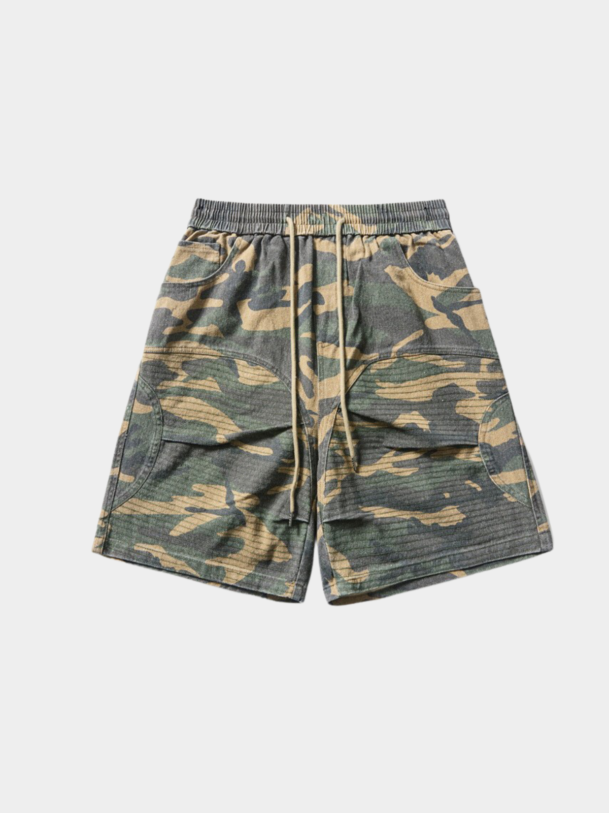 FoxCreek – Damen-Cargoshorts im gewaschenen Camouflage-Look