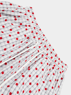 Ashview - Women's Pleated Polka Dot Wide-Leg Pants