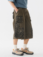 CampStick - Unisex Washed Solid Utility Cropped Pants