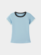 Aquaflow - Women's Color-Block Slim Fit Cropped T-Shirt
