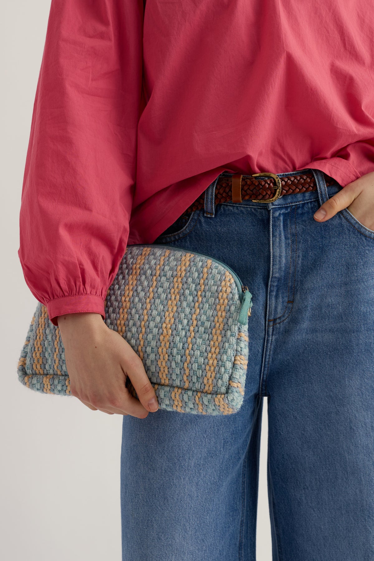 Flourish Jute Striped Crossbody Bag