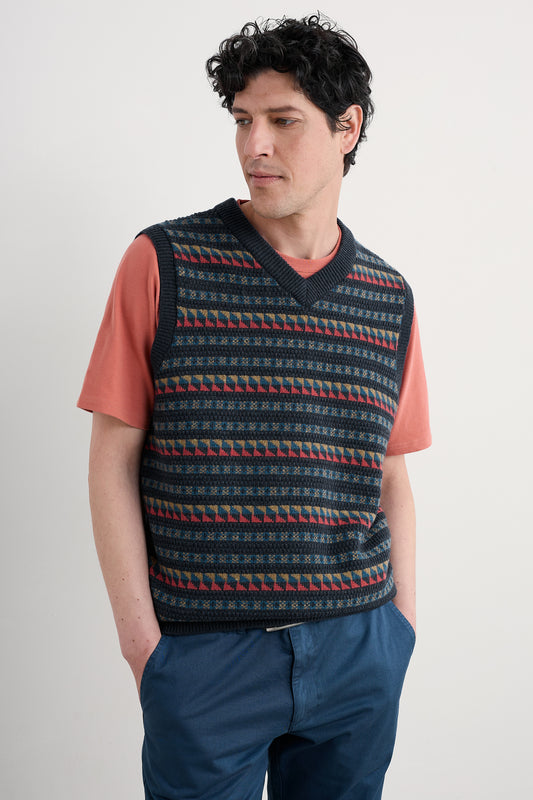 Herren-Weste im Fair-Isle-Muster