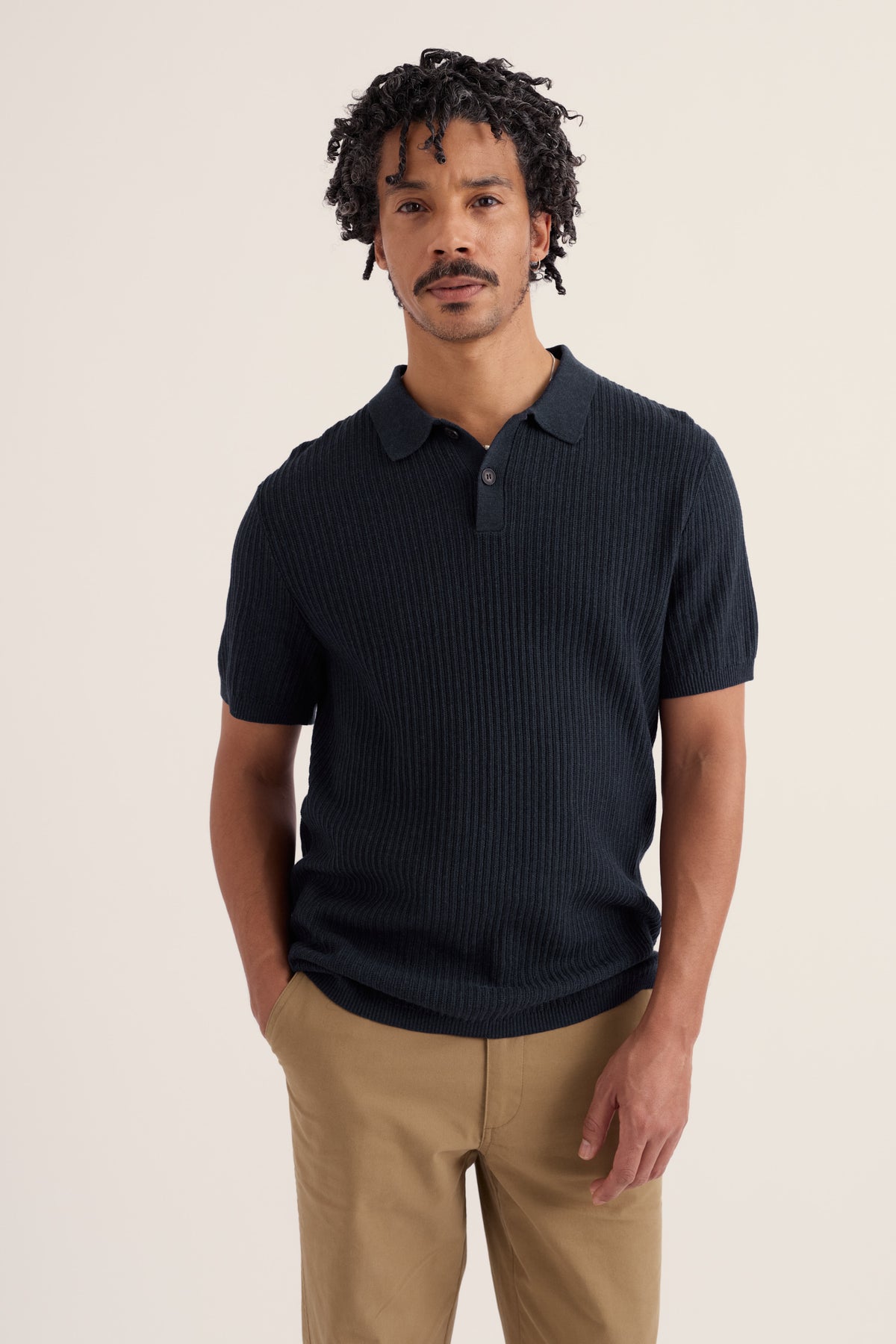 Herren-Poloshirt Koeswik aus gestrickter Bio-Baumwolle