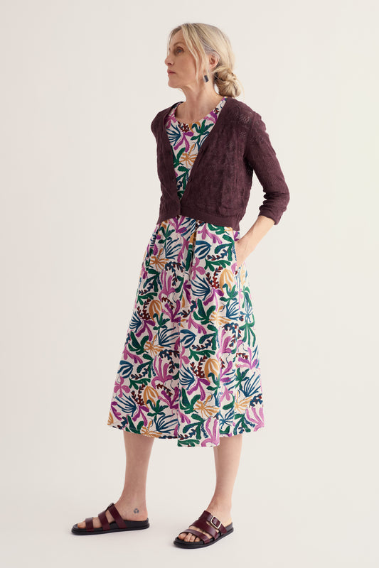 Veronica Short Sleeve Midi Dress in GOTS-Certified Organic Cotton