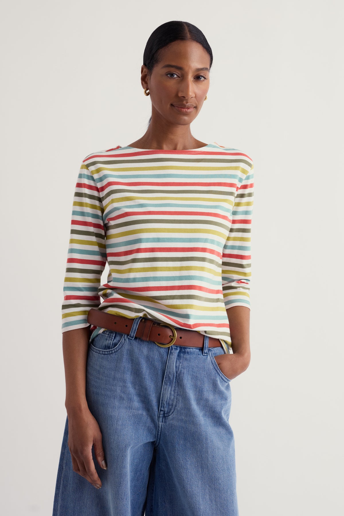 Sailor-Oberteil mit 3/4-Arm aus GOTS-zertifiziertem Bio-Baumwolljersey