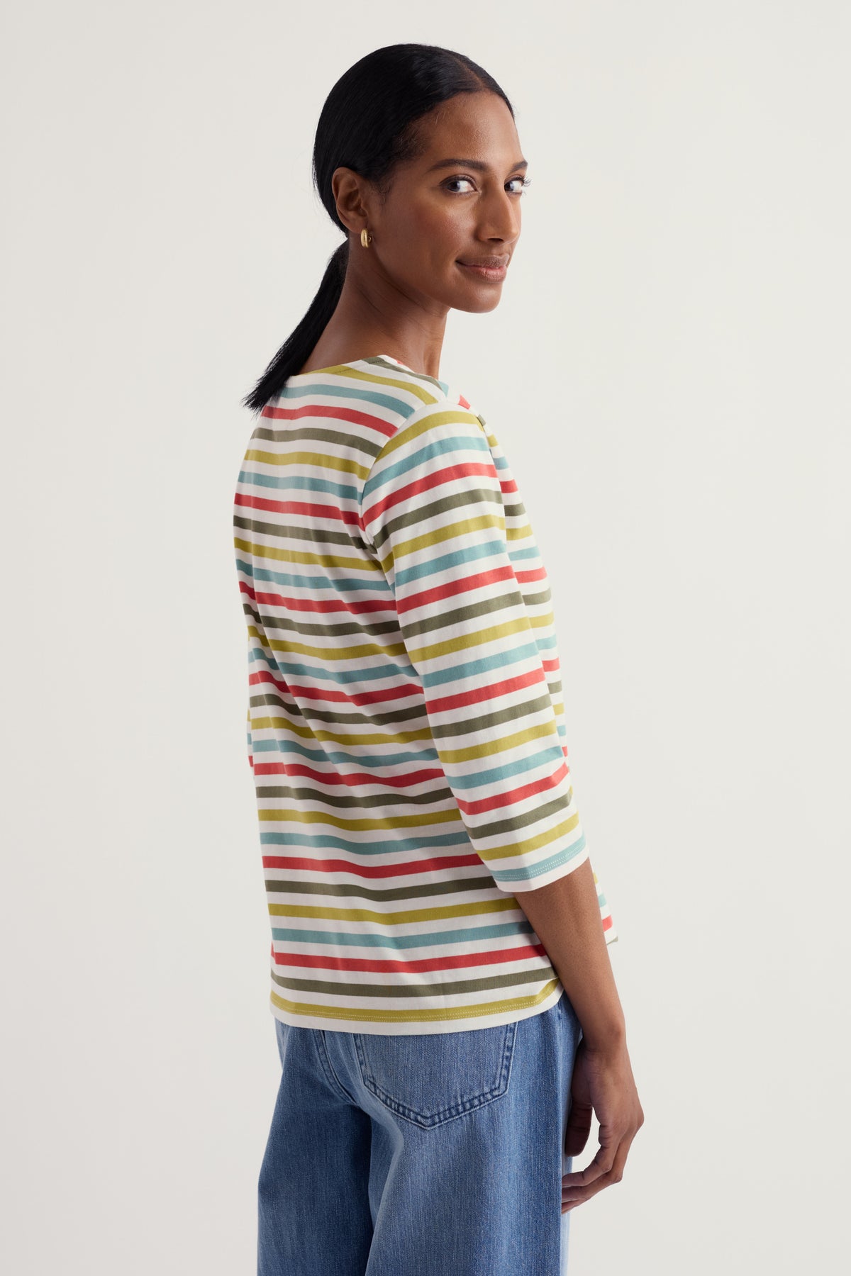 Sailor-Oberteil mit 3/4-Arm aus GOTS-zertifiziertem Bio-Baumwolljersey