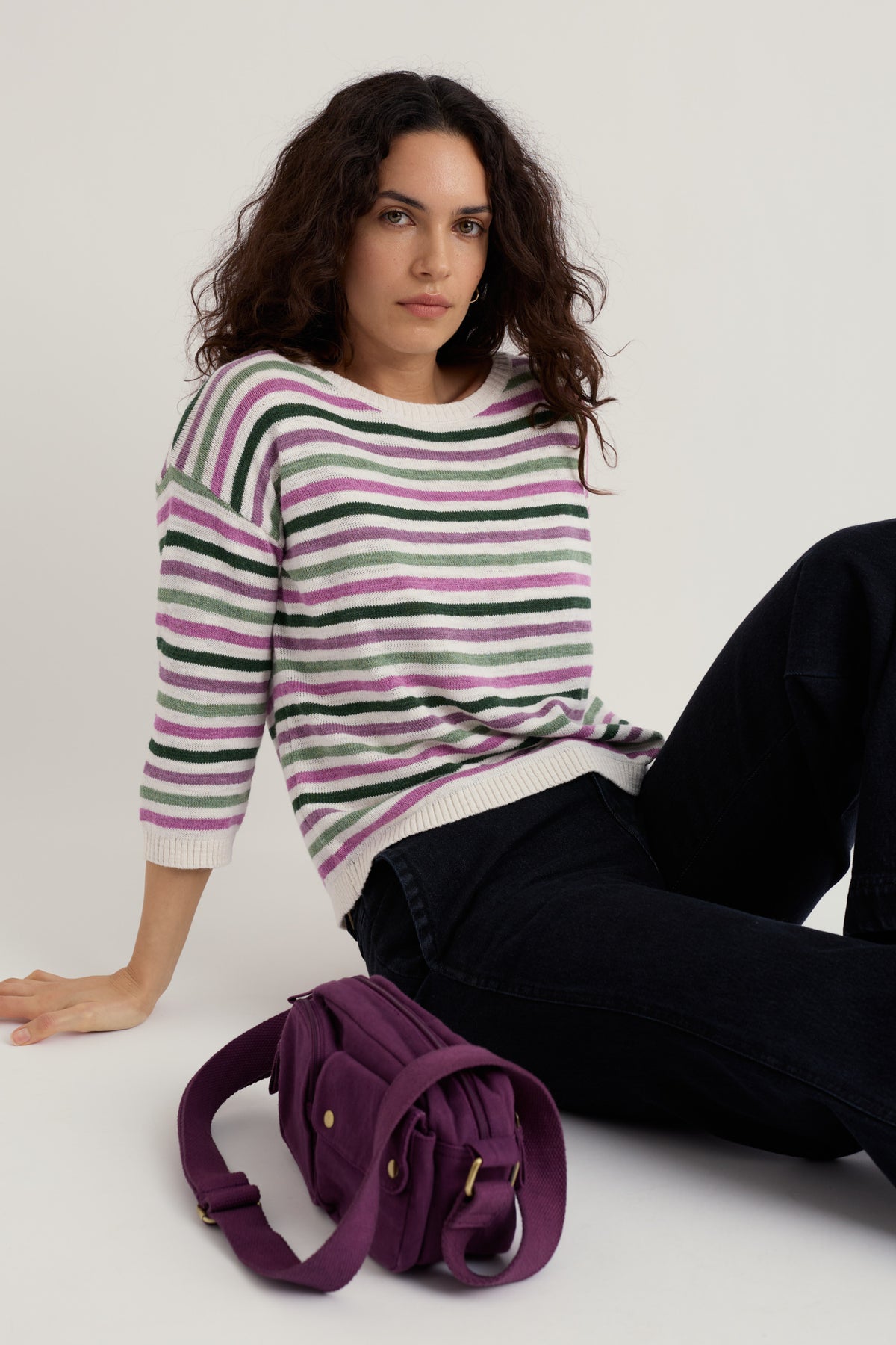 Knavock Gestreifter Pullover aus Leinen und Bio-Baumwolle