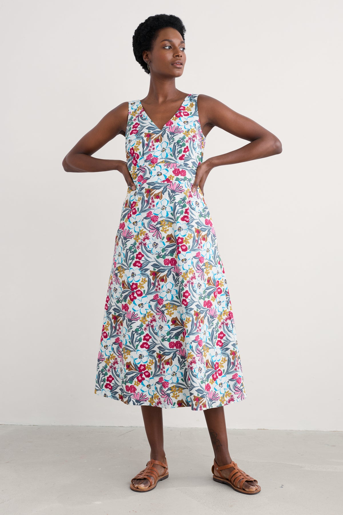 Sky Beyond Sleeveless V-Neck Dress