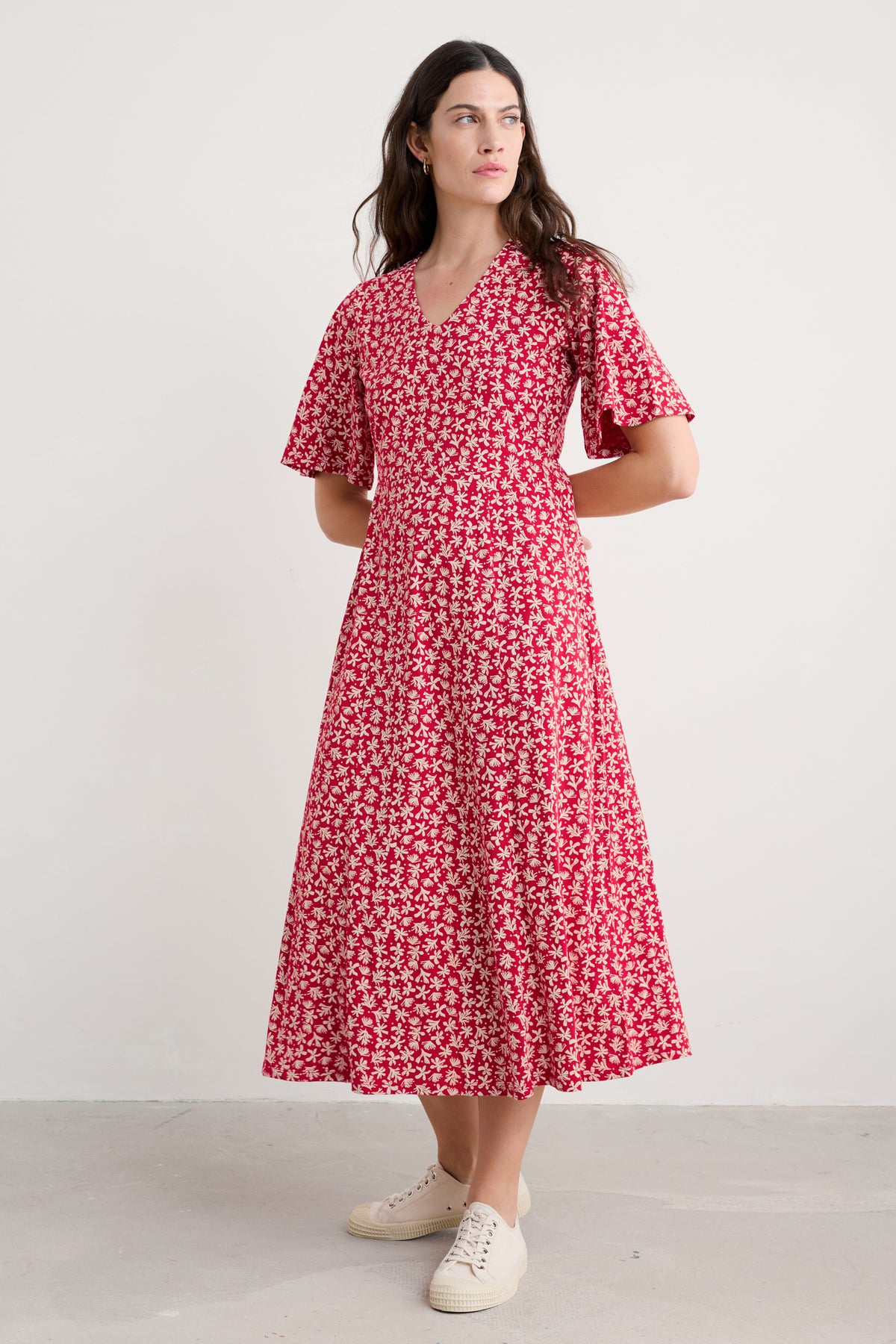 Nancy Jersey Above-Ankle Dress
