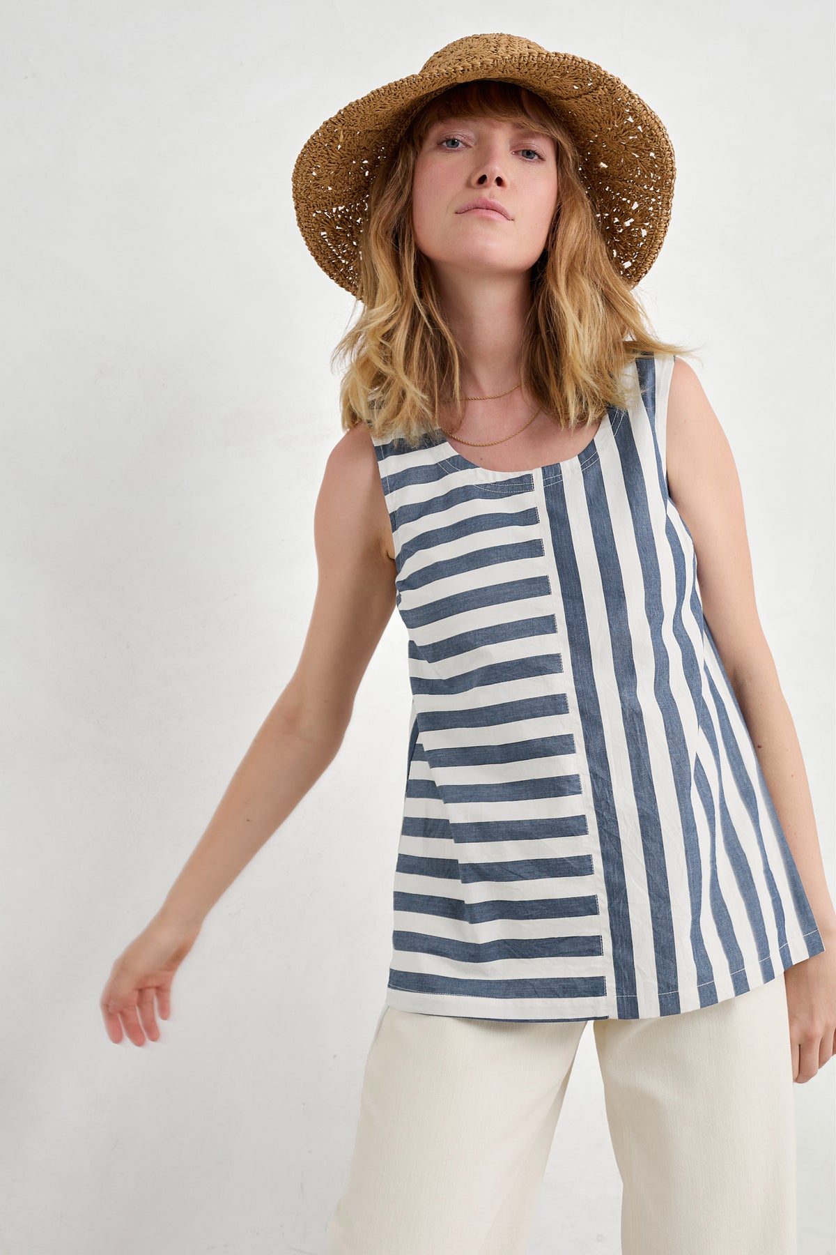 Gestreifte Weste aus Bio-Baumwolle „Sea Kissed“