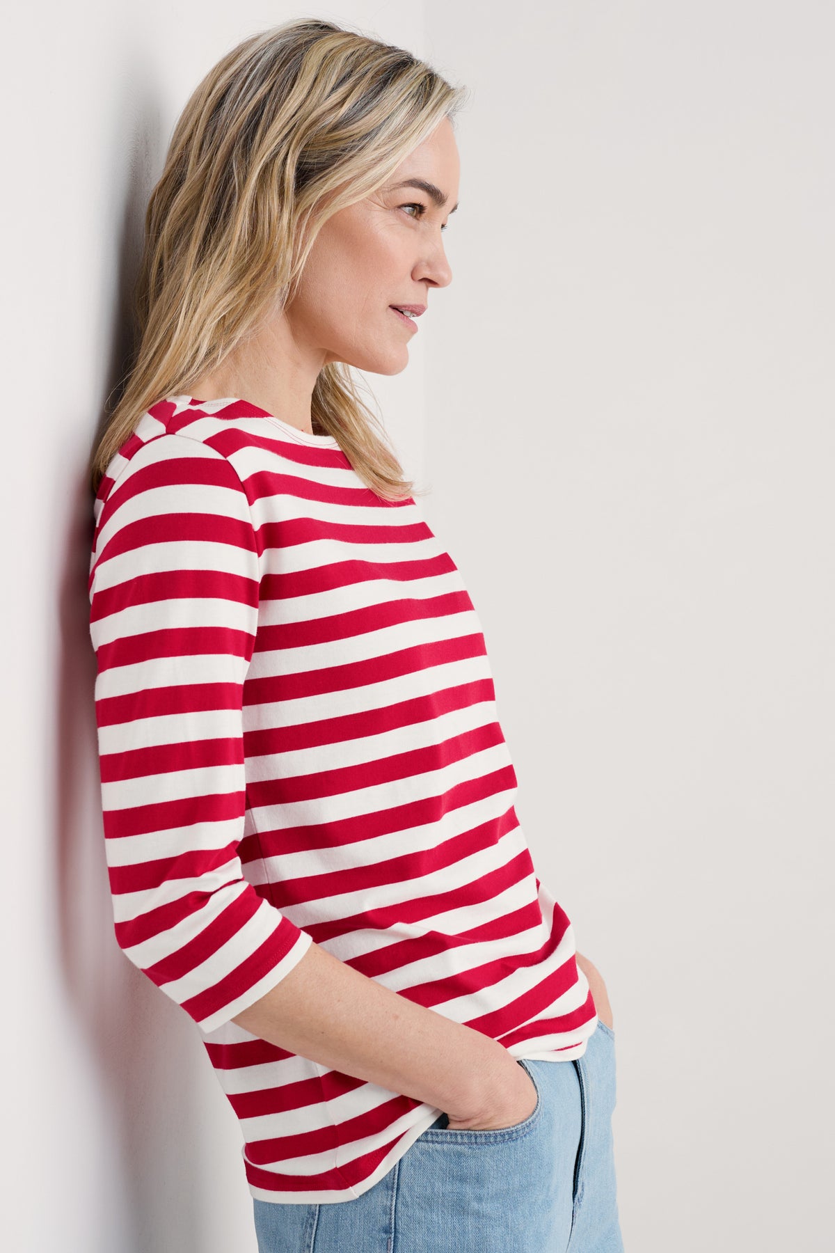 Sailor-Oberteil mit 3/4-Arm aus GOTS-zertifiziertem Bio-Baumwolljersey