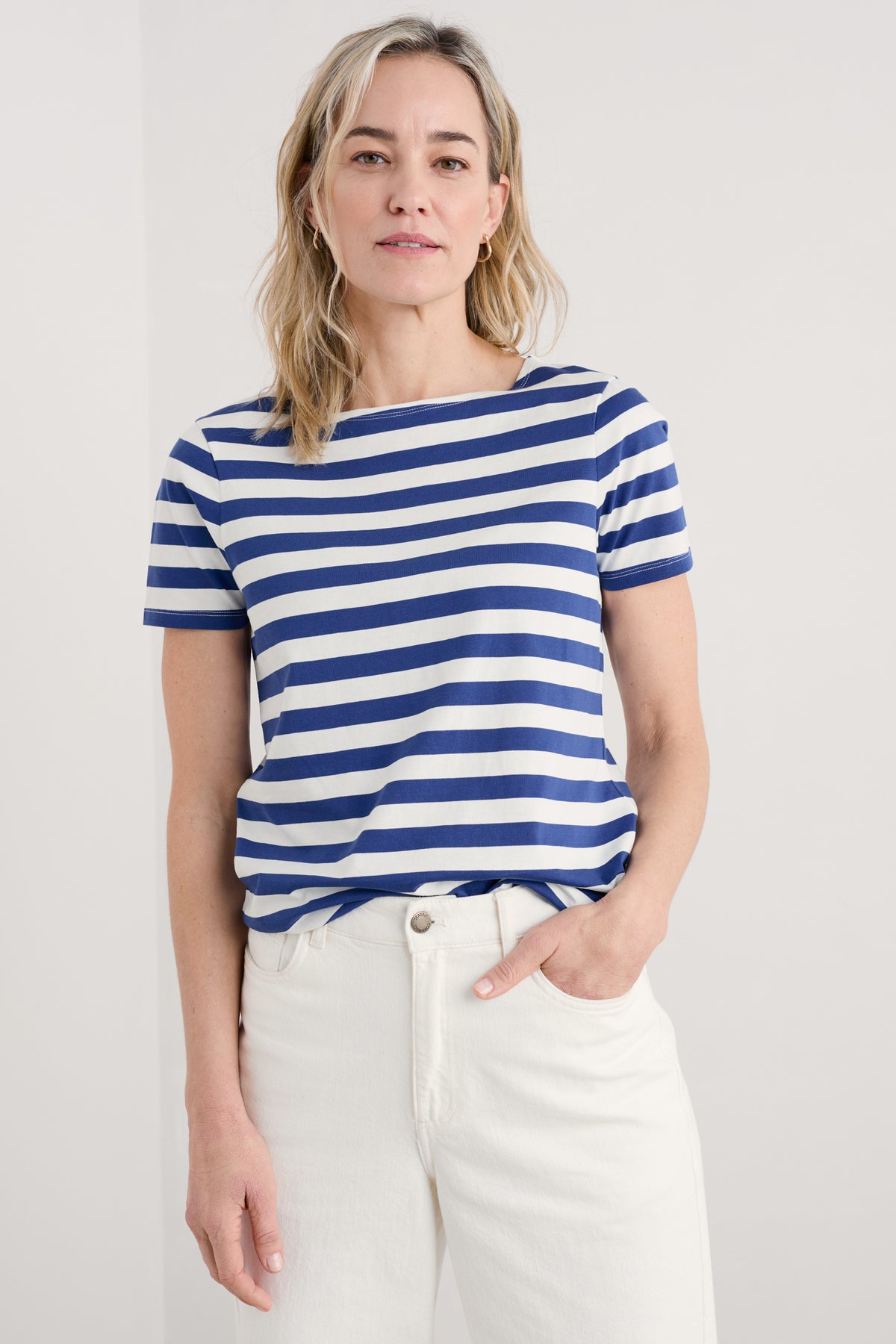 Sailor-Oberteil mit 3/4-Arm aus GOTS-zertifiziertem Bio-Baumwolljersey
