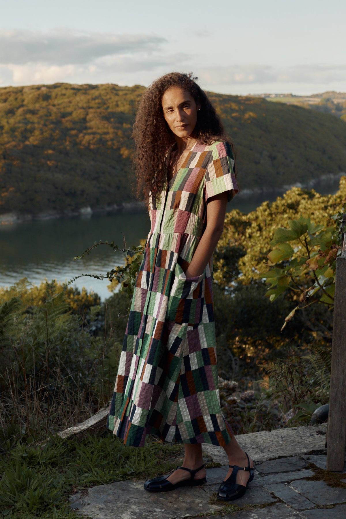 Fowen Midikleid im Hemdblusenstil