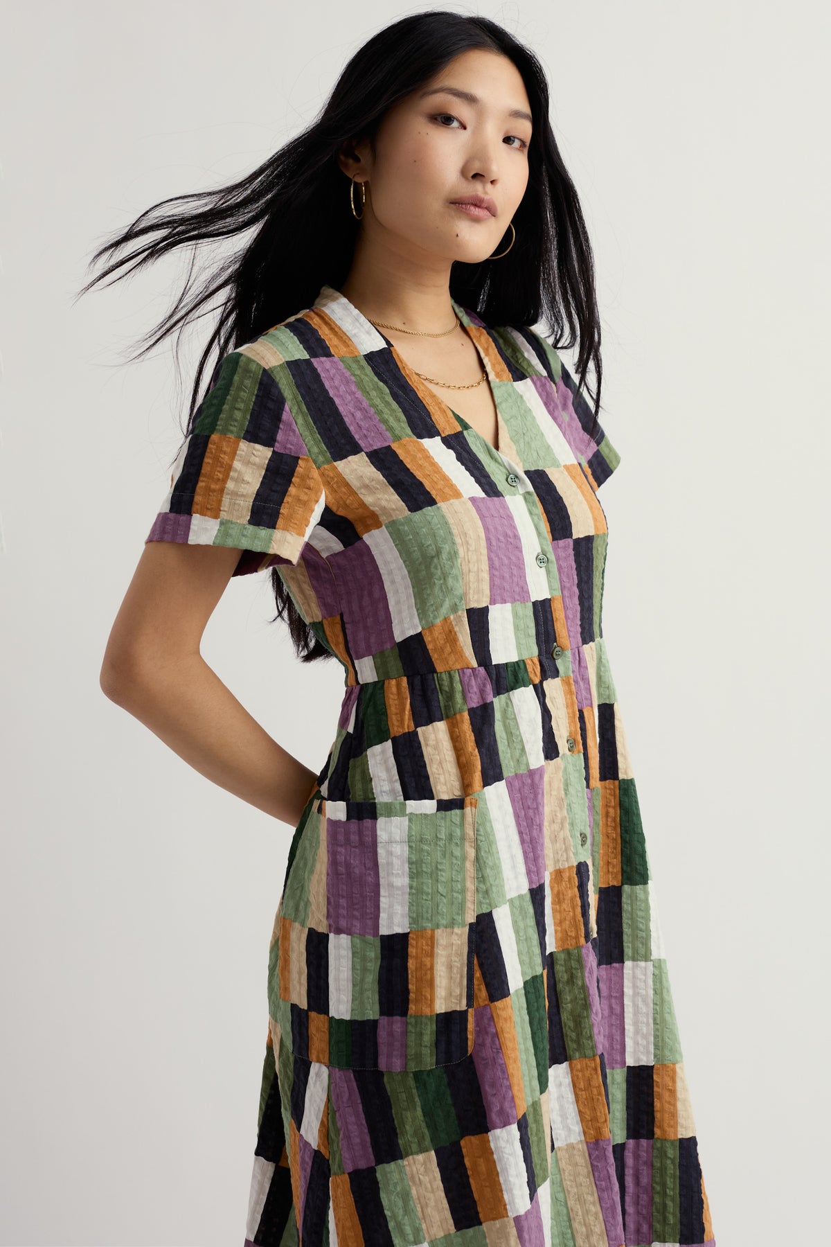 Fowen Midikleid im Hemdblusenstil