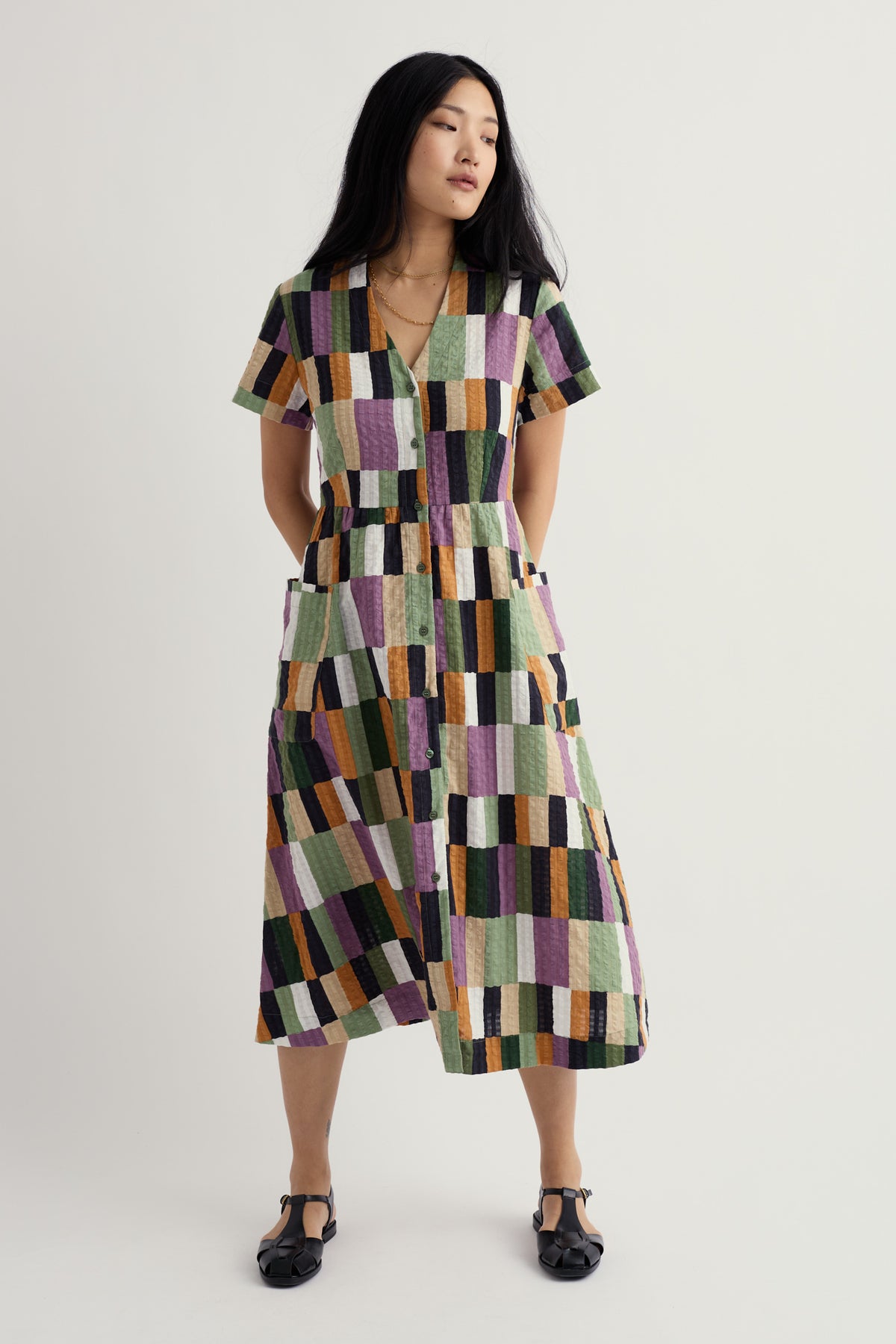Fowen Midikleid im Hemdblusenstil