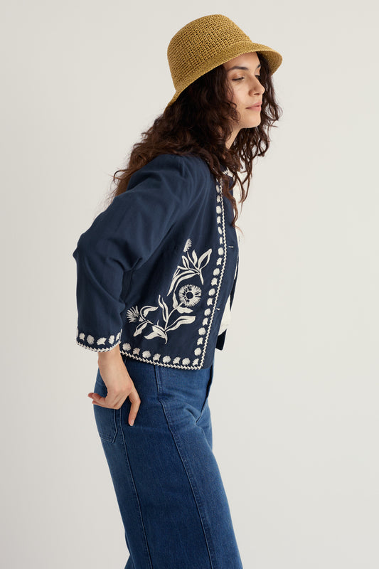 Sand Martin Bestickte Blumenjacke