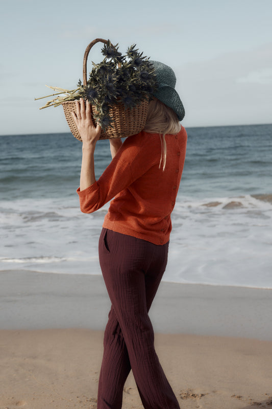Knavock Plain Jumper Made With Linen & Organic Cotton
